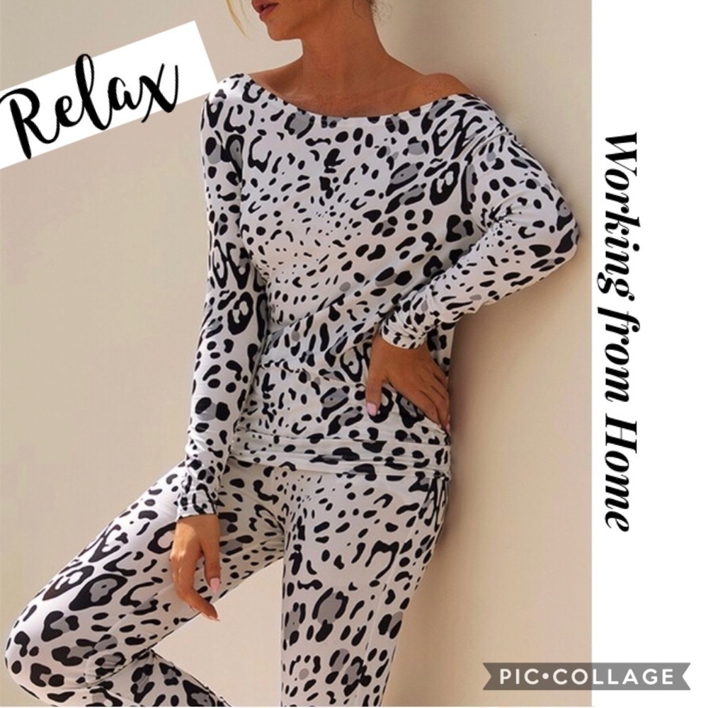 Relax: Two Piece Black & White Top & Pants